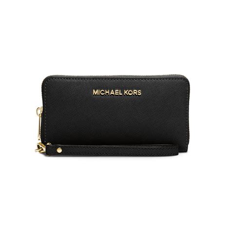 michael michael kors jet set large flat multifunction smartphone wristlet|mk double zip wristlet.